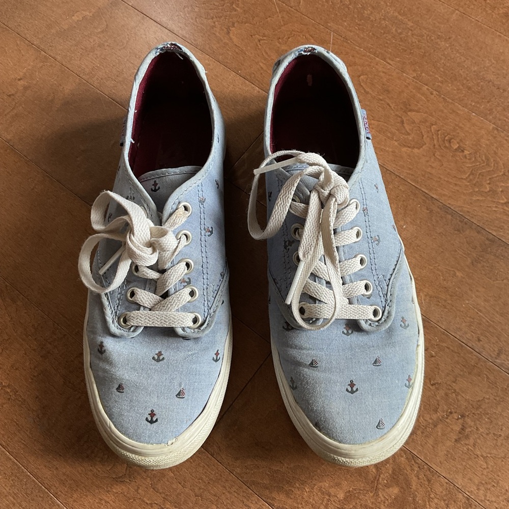 Vans Light Blue Anchor Print Sneakers